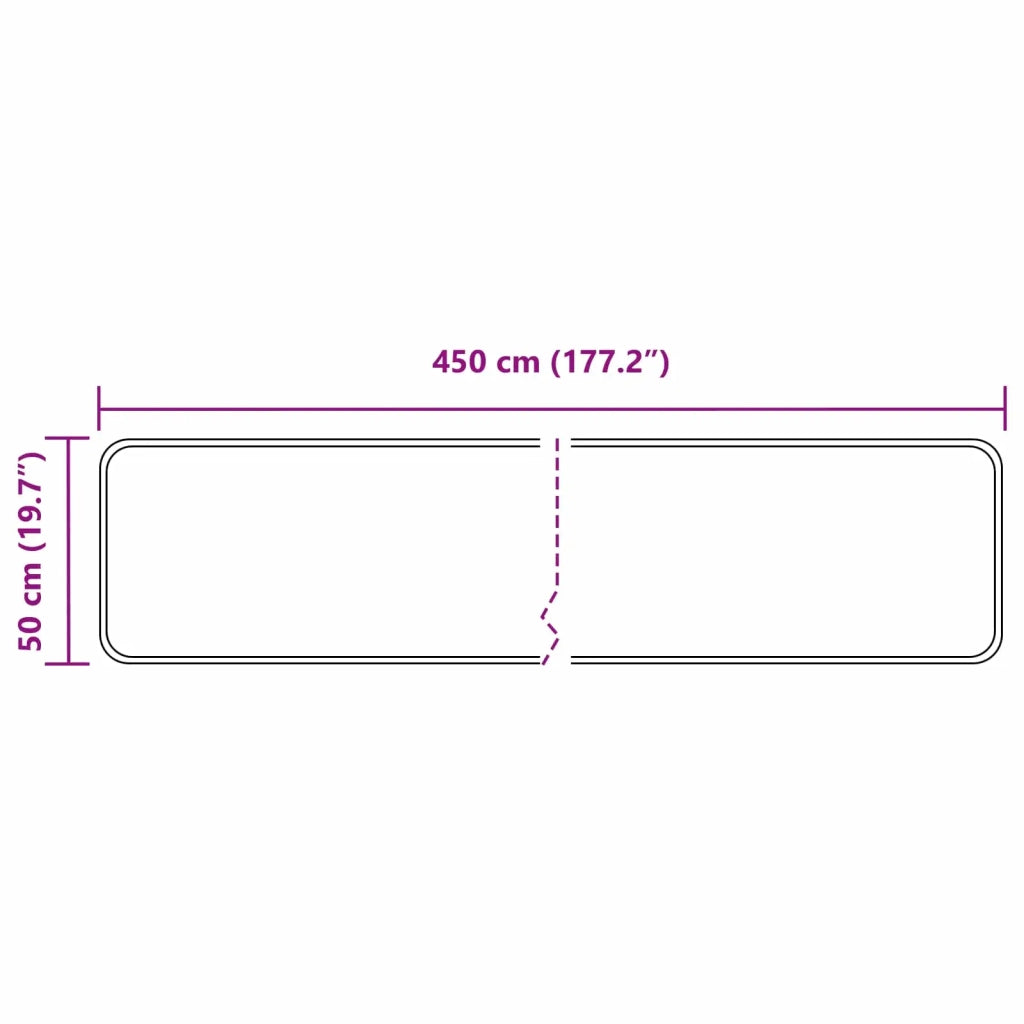 Runner Tappeto MARSA Grigio 50 x 450 cm Poliestere e PVC