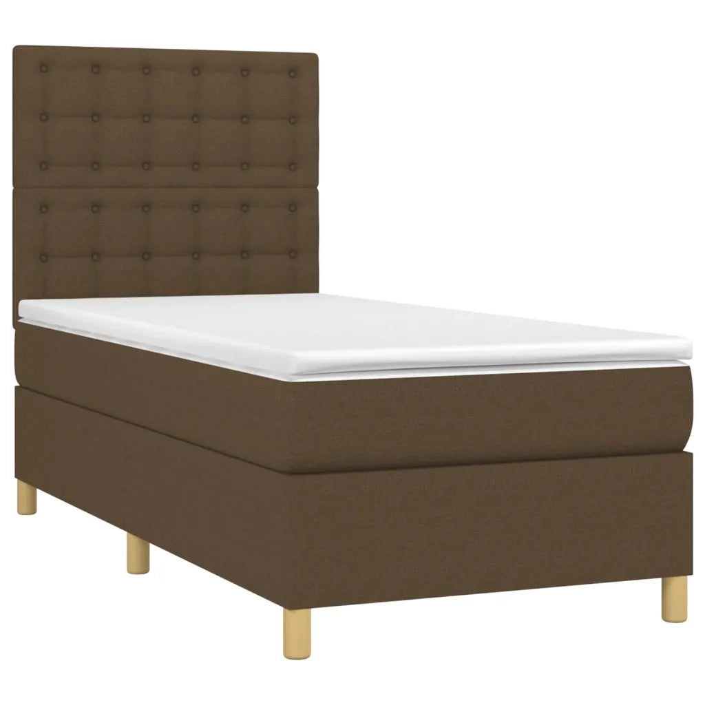 Giroletto a Molle con Materasso Marrone Scuro 100x200cm Tessutocod mxl 99766