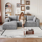 Divano Cloud 260 cm ¨C MINIMAL ¨C Velluto a Coste Grigio Scuro, Imbottito, Senza Montaggio