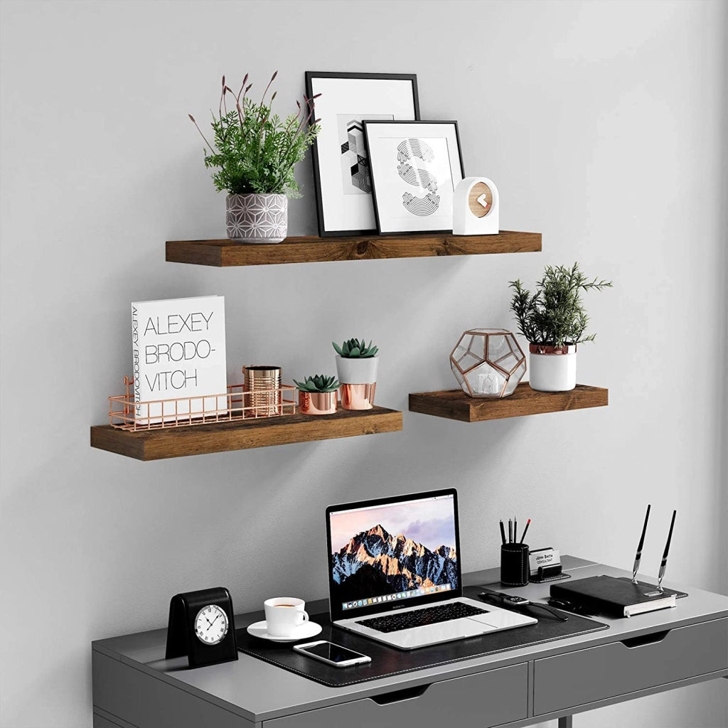 Valora SHELF 80CM Mensola da parete in MDF marrone rustico per soggiorno