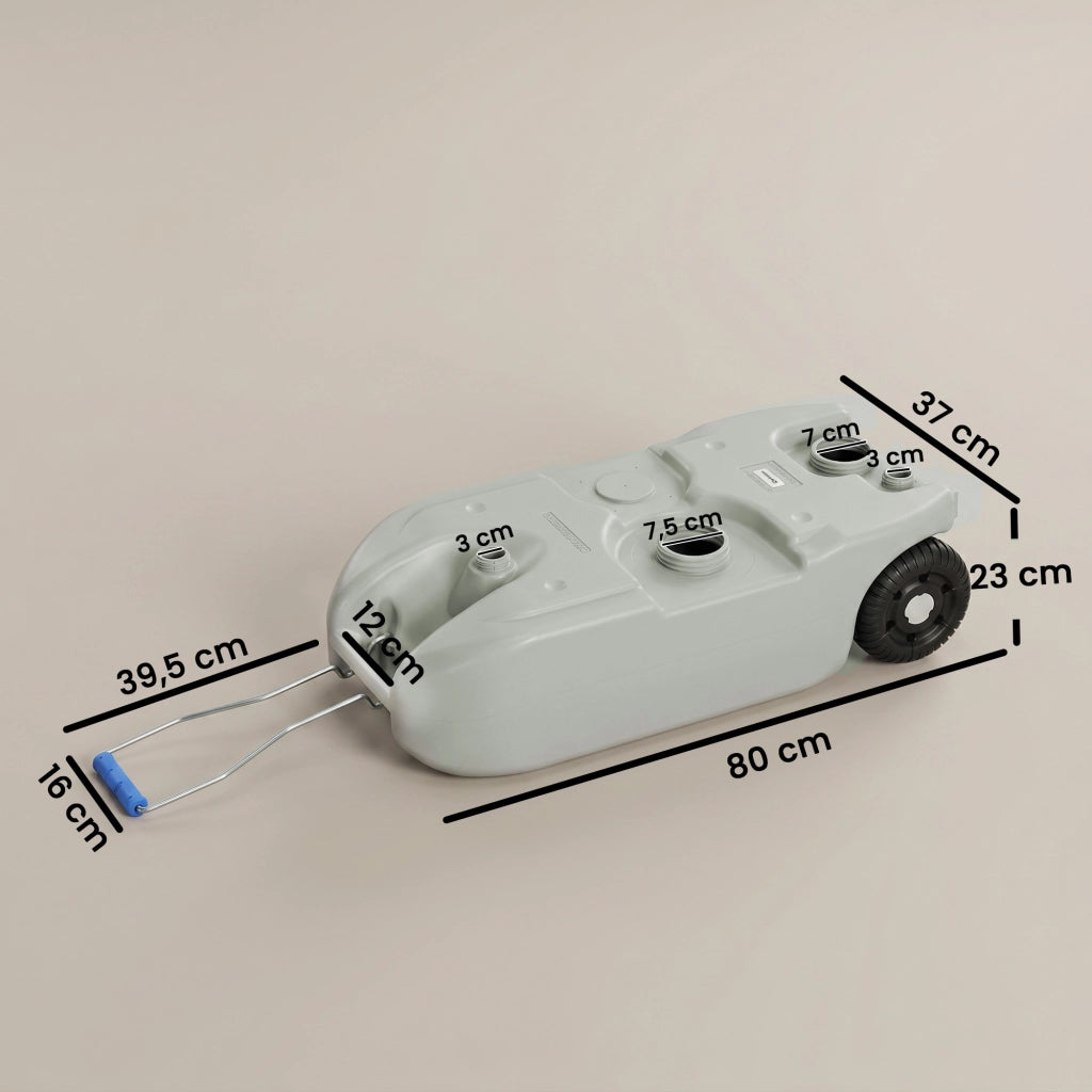 Bidone d'acqua portatile 40 L con ruote e maniglie ¨C zephmum ¨C 37x23x80 cm grigio