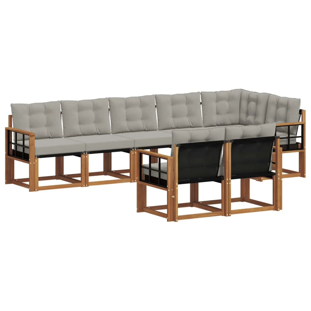 Set di divani da esterno 8 pcs Grigio Naturale e Chiaro 3368790