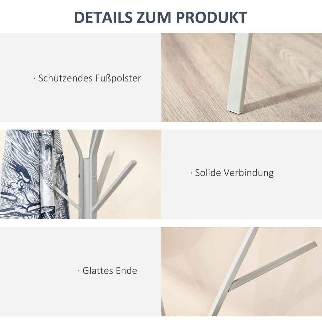 Appendiabiti con ripiano e 8 ganci ¨C zephmum ¨C bianco 80x40x150 cm