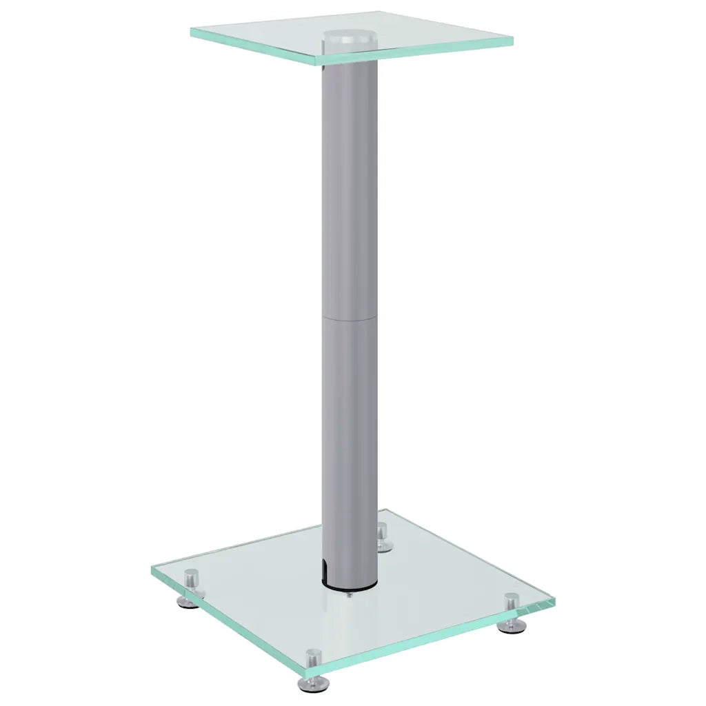 Pedane Casse 2 pz Argento Vetro Temperato Design a 1 Pilastro CFW6926046