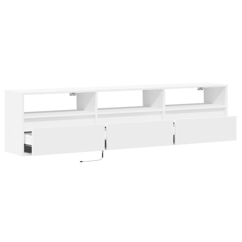 Mobile TV a Parete con LED Bianco 180x31x45 cm 3307940
