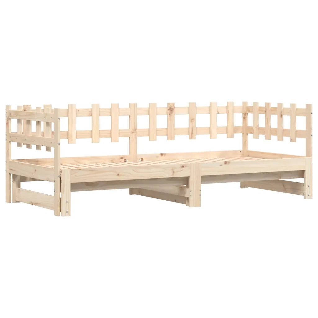 Letto singolo | Letto per adulti | Dormeuse Estraibile 2x(90x200) cm Legno Massello di Pino