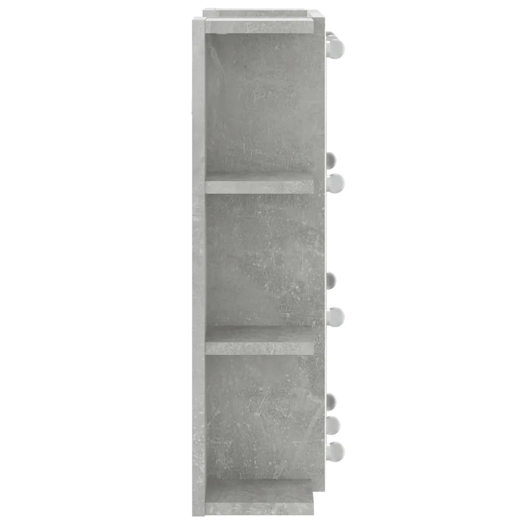 Mobile a Specchio con LED-Armadietto a Specchio Grigio Cemento 70x16,5x60 cm