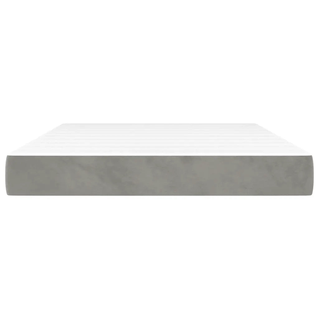 Materasso a Molle-Materasso per letto Grigio Chiaro 140x200x20 cm in Velluto