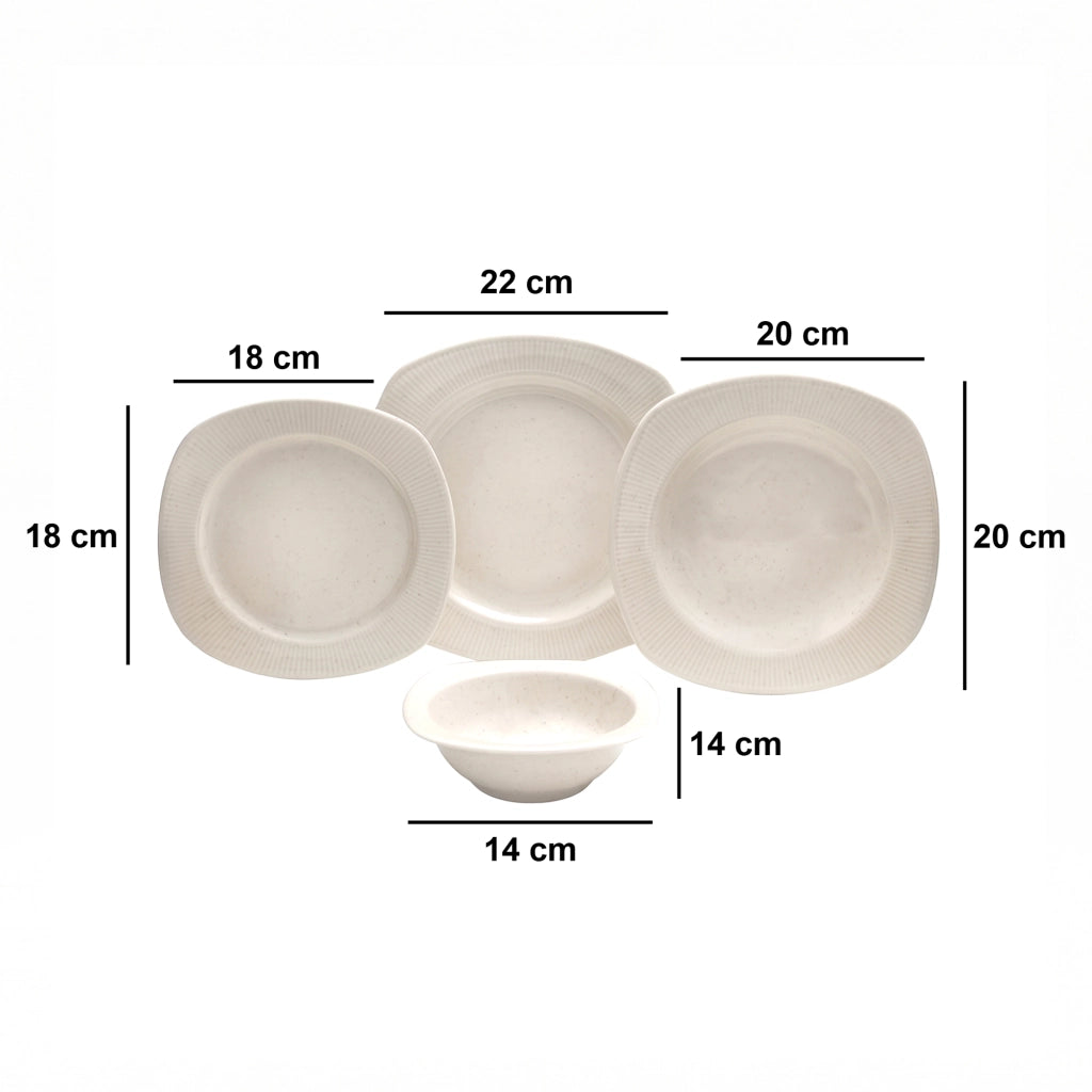 Notomi, Servizio Piatti set da 24, Bianco Crema