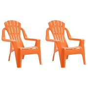 Sedie Giardino 2 pz | Sedie da Esterno Bambini Arancioni 37x34x44 PP Aspetto Legno