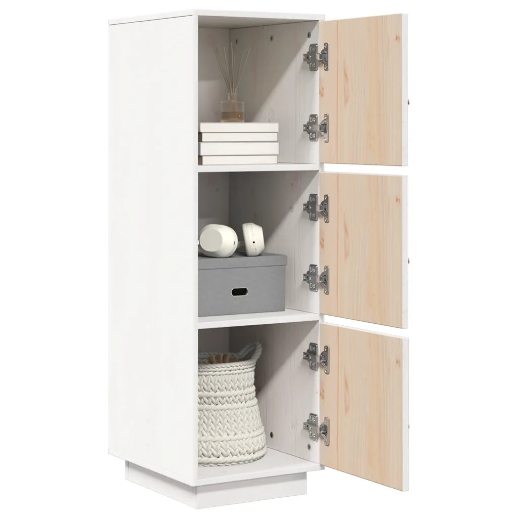 Credenza Bianca 34x40x108,5 cm in Legno Massello di Pino cod mxl 16126