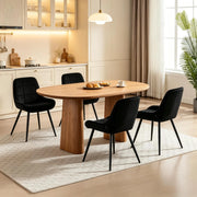 SEDIE da pranzo Set 4 pezzi in velluto nero, altezza seduta 47 cm