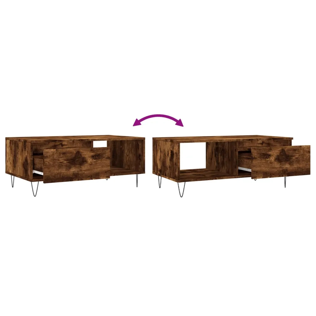 Tavolino da salotto | Tavolino da caff¨¨ | Tavolino da Soggiorno Rovere Fumo 90x50x36,5 cm Legno Multistrato