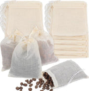 50zollini di Sacchetti a Tela per Tè - 8x10cm Sacchetti a Tela per Spezie - Sacchetti per Tè Riscaldabili - Sacchetti a Tela per Filtro a Tela per 7 Tazze - Non Blekiti