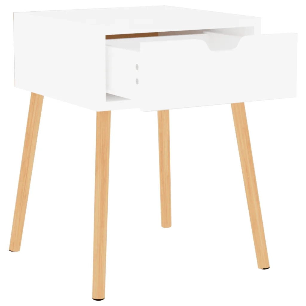 Comodini 2pz Bianco Lucido 40x40x56 cm in Legno Multistrato 326808