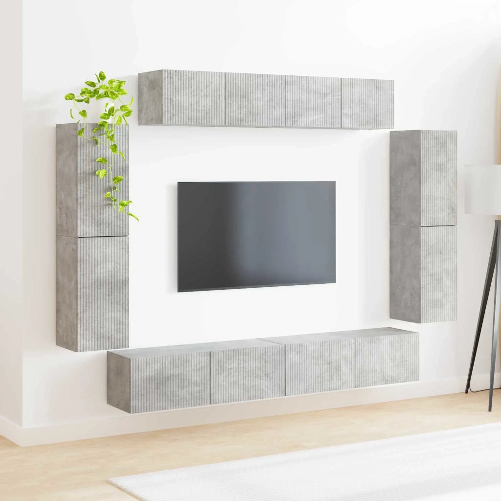 Mobile TV 8 pcs Grigio cemento