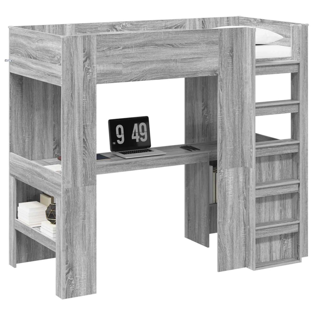 Struttura letto a castello con scrivania Grigio Sonoma 3410464