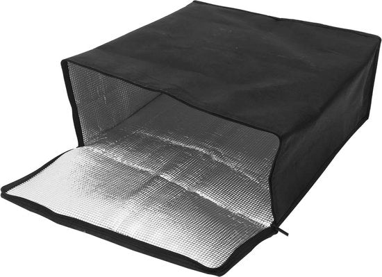 Isolante per pizza portatile - Termo contenitore per auto - Alta capacità - Set di viaggio per pranzo - Fleece nero
