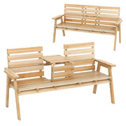 Panca da esterno con tavolo pieghevole 160 x 64 x 86 cm portata 320 kg comfort di seduta rustico legno naturale 20_0010536