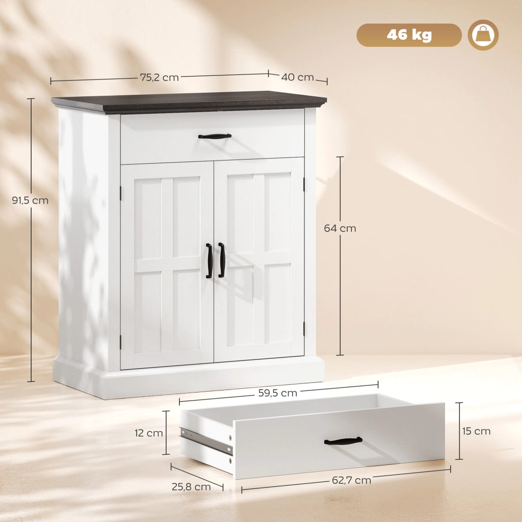 Mobile Ingresso con 2 Ante 1 Cassetto ¨C Xylo ¨C Bianco 75,2x40x91,5 cm