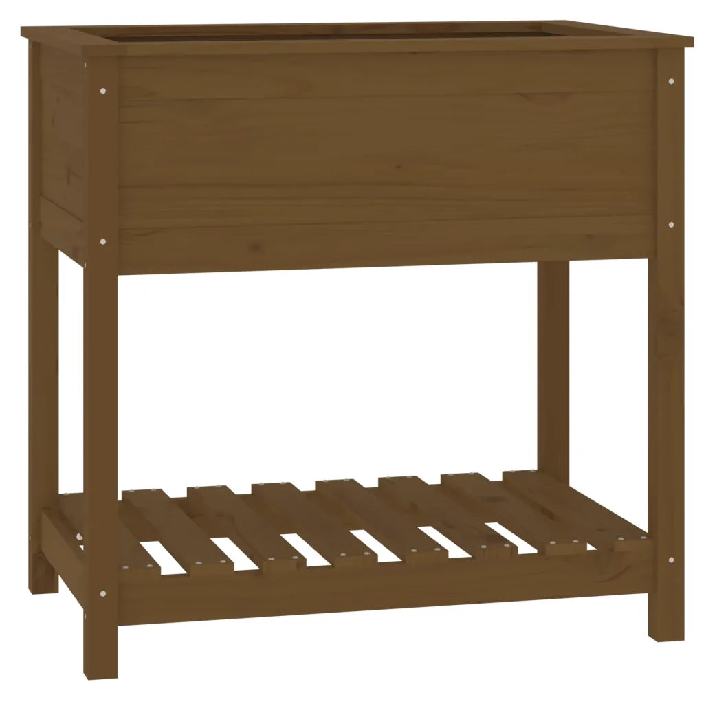 Fioriera con Mensola Miele 82,5x54x81 cm in Legno Massello Pinocod mxl 105471