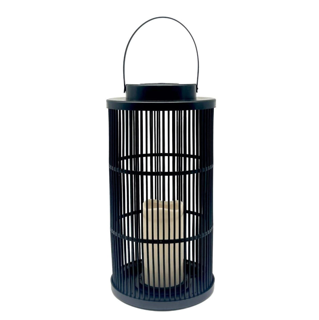 Lanterna solare LED calda 36cm IP44 nera per esterno Polux