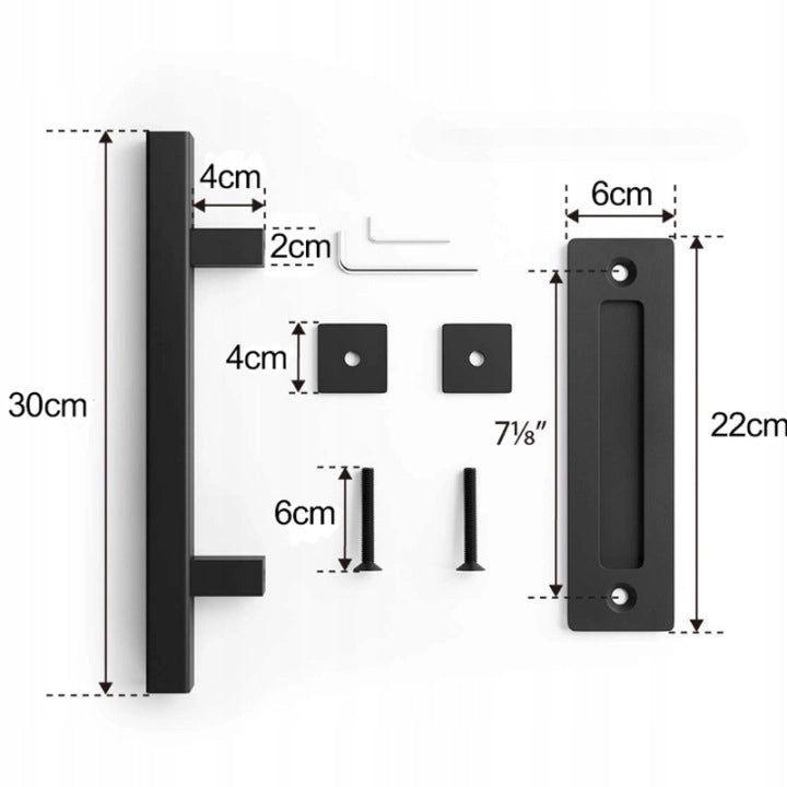 Maniglia per porte scorrevoli, nera, maniglia retro loft premium