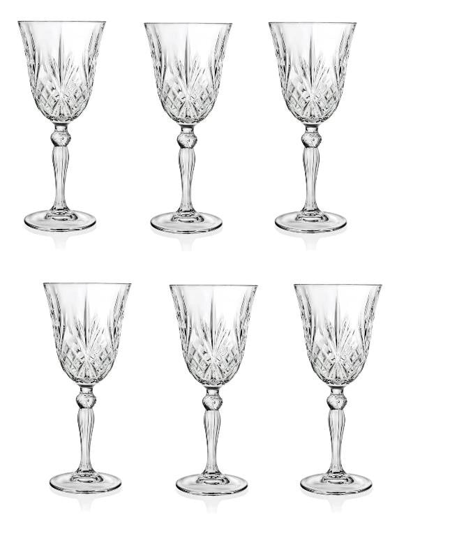 Set 6 Calici da Tavola Acqua in Vetro Melodia 28 cl RCR