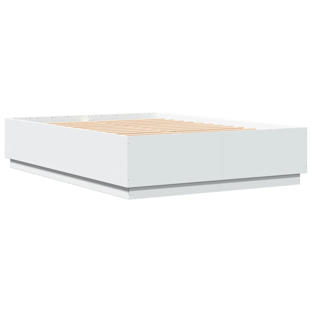 Giroletto con Luci LED Bianco 150x200 cm in Legno Multistrato 3209604