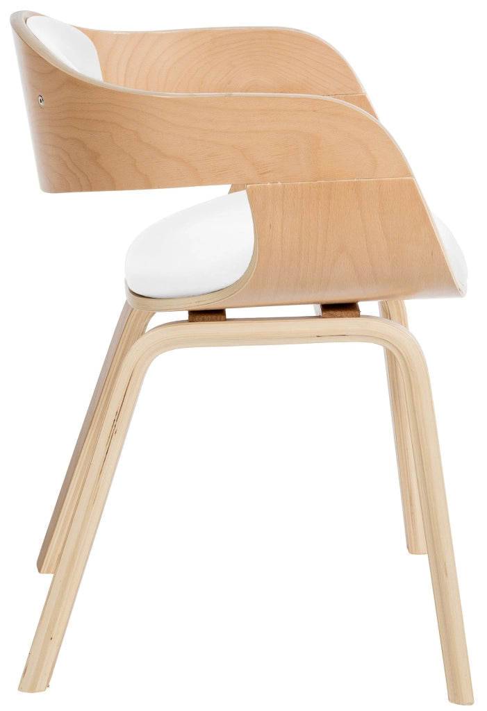 Sedia Kingston in Similpelle Natura/bianco