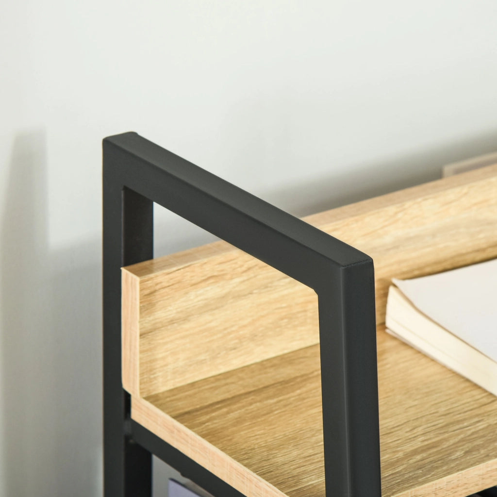 Libreria 5 Livelli con Ripiani ¨C Xylo ¨C Metallo e Legno Naturale 70x35x149,5 cm