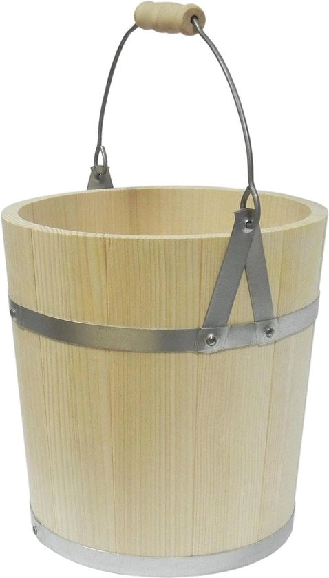Emme di legno con maniglia metallica - 5 litri - Stile rustico di legno