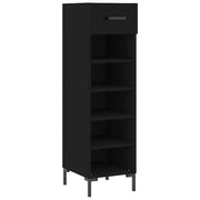 Scarpiera | Mobile per scarpe Nera 30x35x105 cm in Legno Multistrato