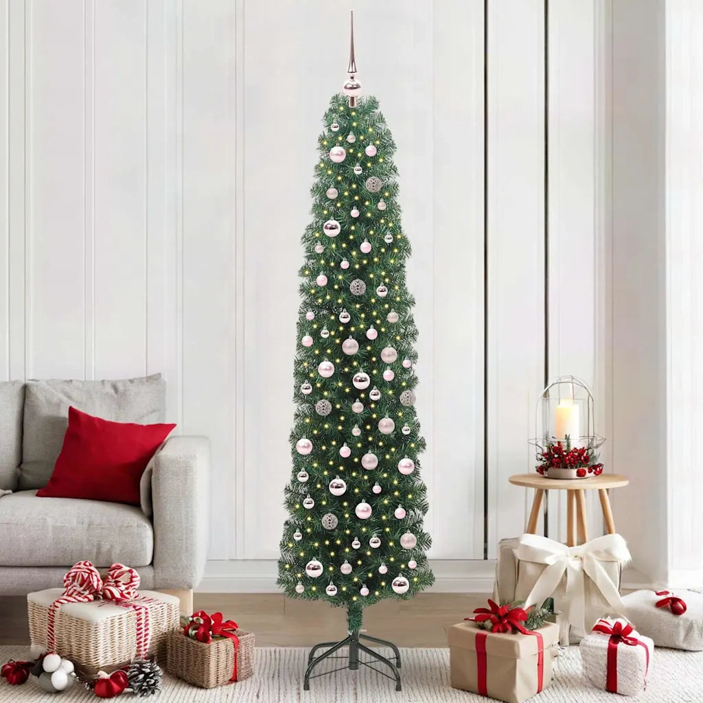 Albero di Natale artificiale con 300 LED Verde 210 cm 3394958
