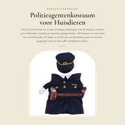 Costume da poliziotto con cappello lavabile - Costume animale - Costume Halloween - Abito da festa - Abito per eventi speciali - Costume animale divertente - Costume animale per animali domestici