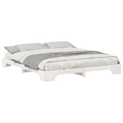 Letto matrimoniale | Letto per adulti | Struttura del letto Bianco 180 x 210 cm Pino massello