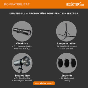 Borsa fotografica XXL, 750 x 340 x 300 mm, Borsone fotografico per flash e fotocamere, con divisori, tasche e passanti per treppiedi