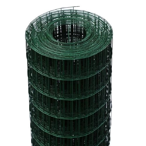 Rete Recinzione Elettrosaldata Metallica Plasticata VERDE maglia 50X75 mm H:150 cm Rotolo 25 mt 