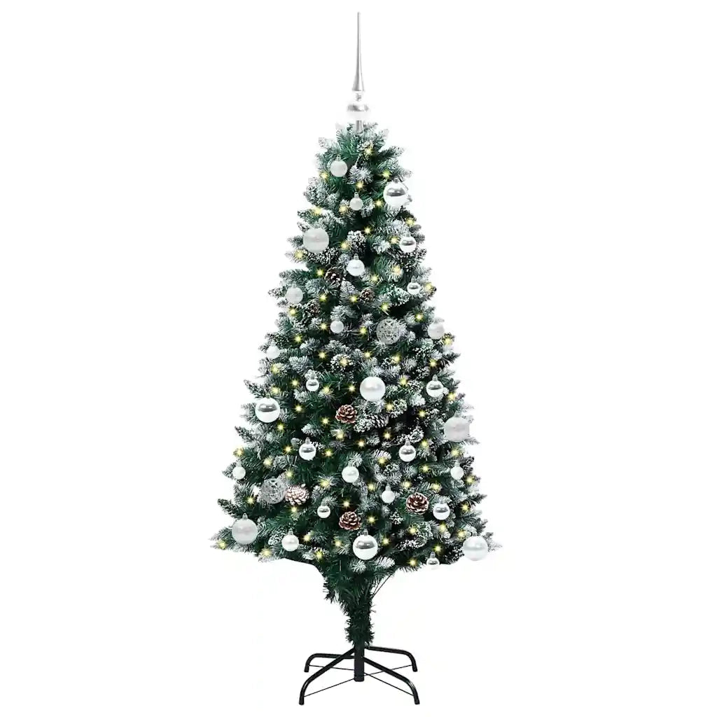 Albero di Natale artificiale con 150 LED Verde 150 cm 3396256