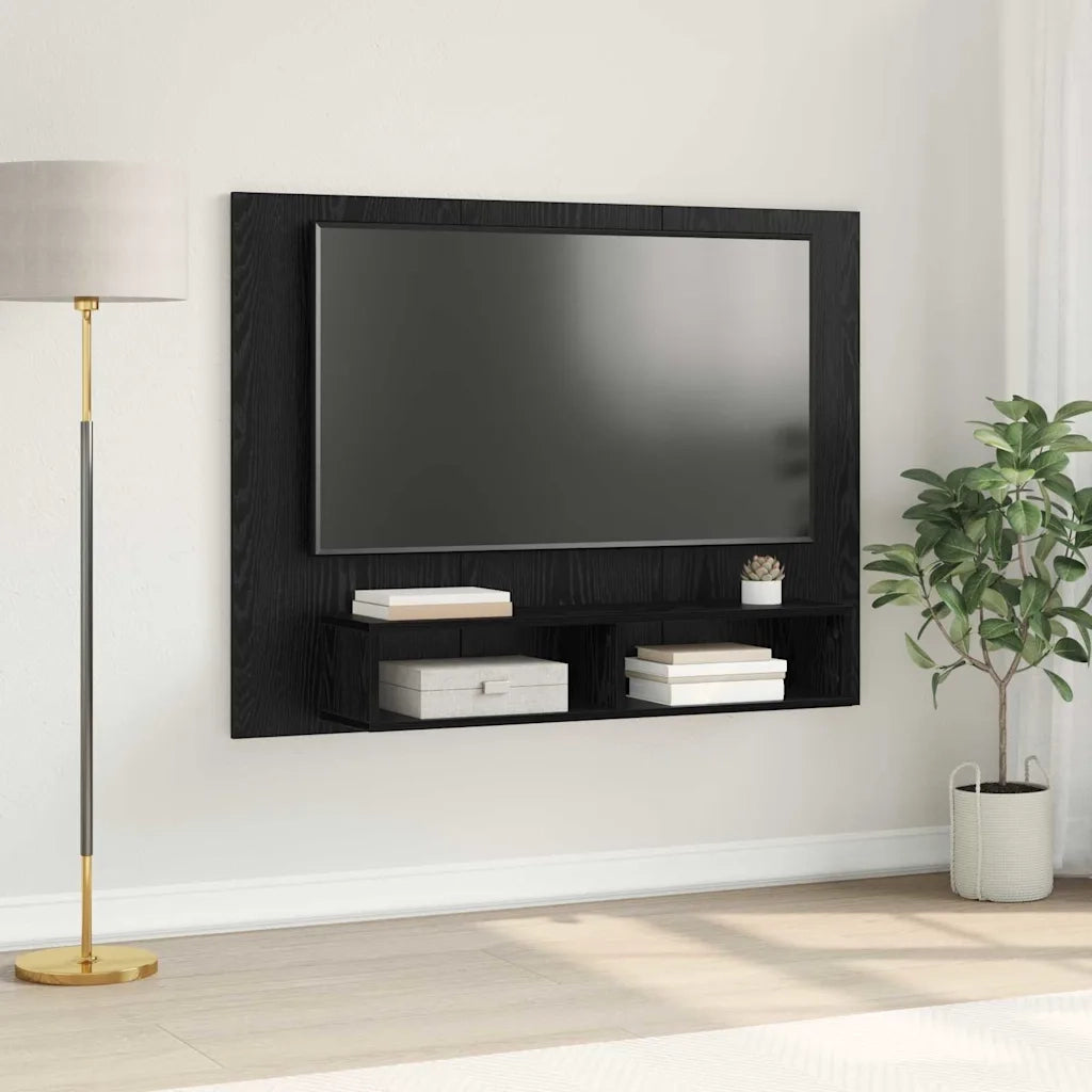 Set mobile TV Rovere Nero 120 x 23,5 x 90 cm Legno multistrato 875187