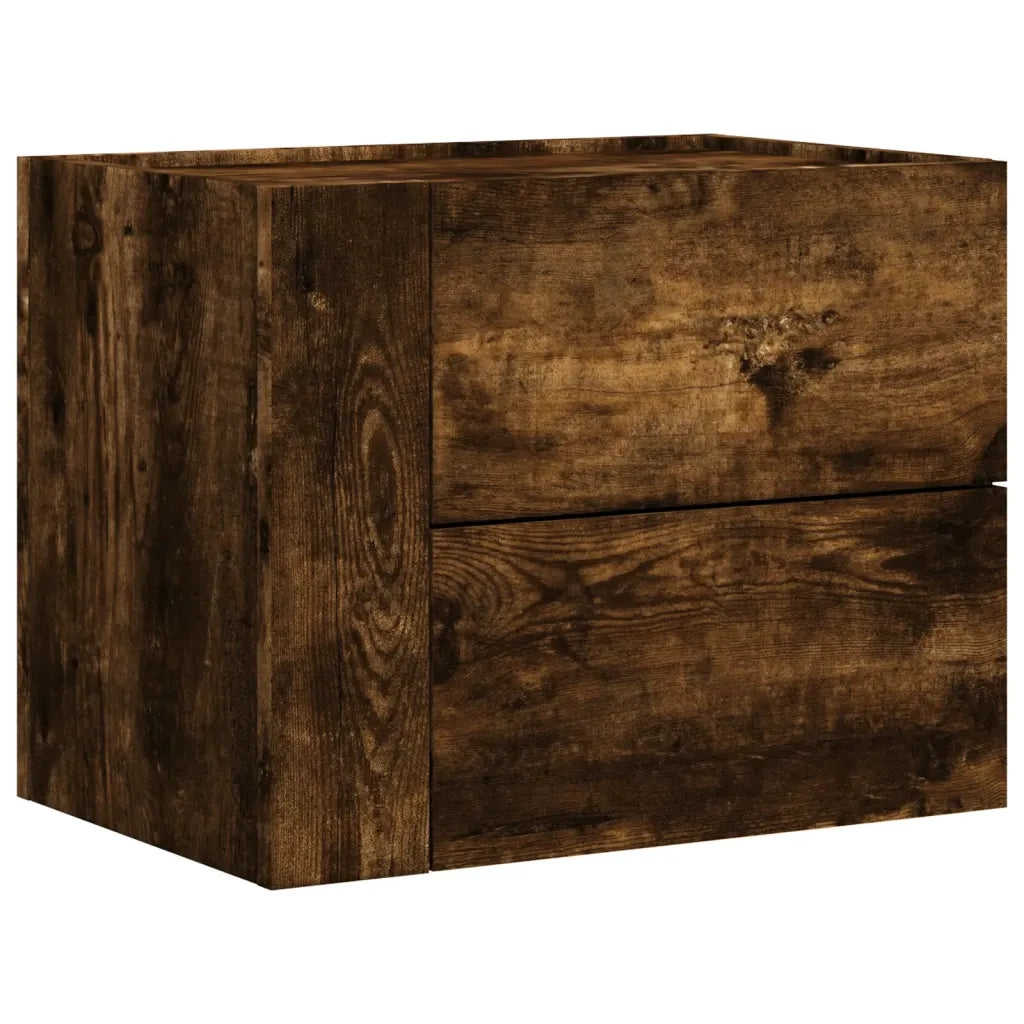 vidaXL Comodini a Muro 2 pz Rovere Fumo 45x30x35 cm