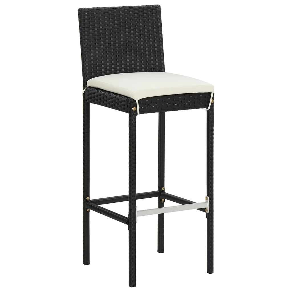 Set Bar da Giardino 3 pz Nero in Legno Acacia e Polyrattan 3295262
