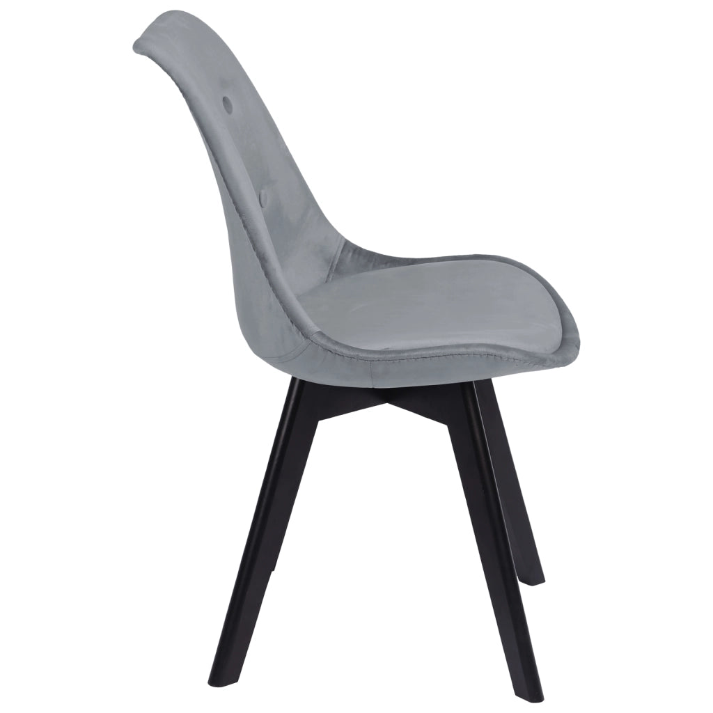 Set di 4 sedie in velluto grigio NORA con cuscino