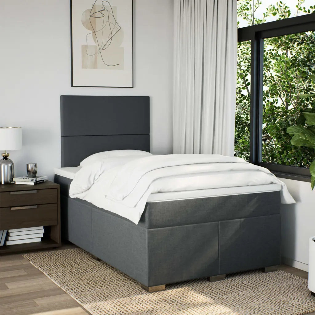 Giroletto a Molle con Materasso Grigio Scuro 120x190cm Tessuto 3292721