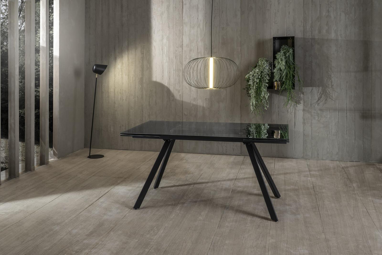 Tavolo Allungabile 160/240x90x76 cm in Vetro Smokey Nero