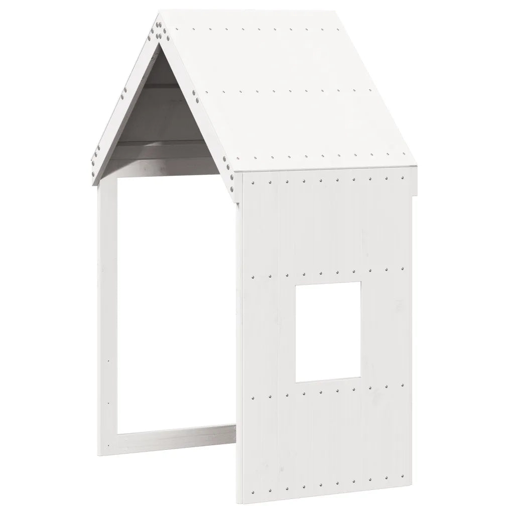 Letto singolo | Letto per adulti | Letto a Castello con Tetto Bianco 80x200 cm Legno Massello Pino