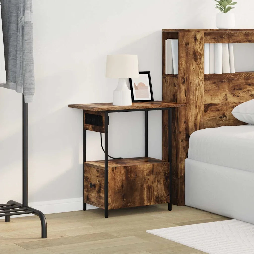 Armadio da Notte Rovere fumé 60 x 30 x 61 cm Legno multistrato 859597