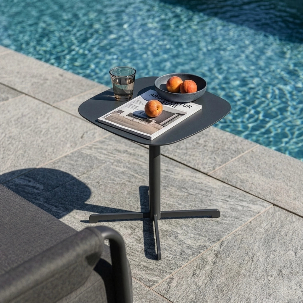 Tavolino da Giardino Foggia in Acciaio 43 x 40 x 40 cm - Grigio Antracite casa.pro