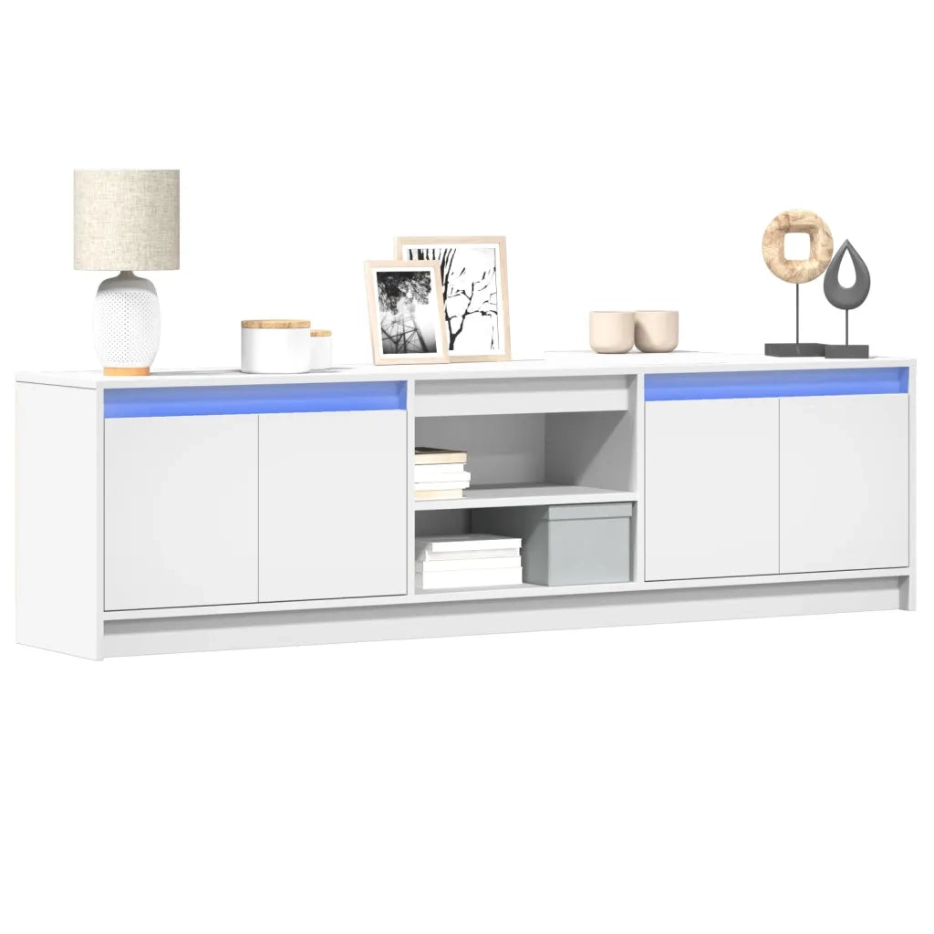 vidaXL Mobile Porta TV con LED Bianco 180x34x50cm in Truciolato