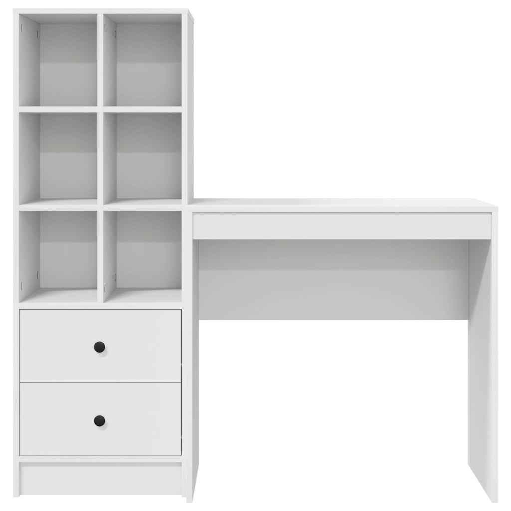 Scrivania con Storage Bianca Legno Ingegnerizzato